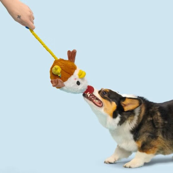 BARK NWOT 2‑Piece Dog Toy Set Farm Rooster & Fox Plush Crinkle Squeak - Picture 6 of 13